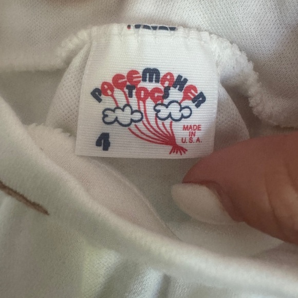 VINTAGE USA Made Mock Neck Teddy Bear White T-shirt Size 4 toddler - Picture 4 of 7